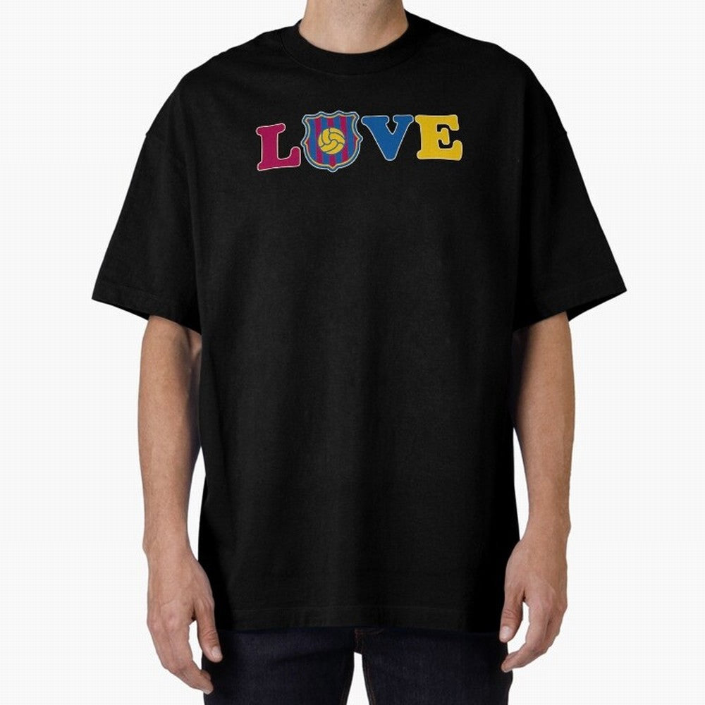 Love Barcelona Oversized T-Shirt Honor Champions and Dreams in FIFA World Cup 2026 USA Canada Mexico Spirit, Featuring Netherlands, CR7, Global Supporter Spirit, Legendary Goals, National Colors and Tournament Celebration; Great for Watch Parties,