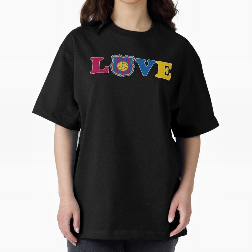 Love Barcelona Oversized T-Shirt Honor Champions and Dreams in FIFA World Cup 2026 USA Canada Mexico Spirit, Featuring Netherlands, CR7, Global Supporter Spirit, Legendary Goals, National Colors and Tournament Celebration; Great for Watch Parties,