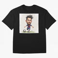 The Little Magician ¨C Caricature of Lionel Messi Oversized T-Shirt Bring Legendary Rivalry Energy to Match Day Hype around FIFA World Cup 2026 USA Canada Mexico, Neymar, Haaland and Cristiano Ronaldo, Netherlands, Retro Football Energy, Iconic