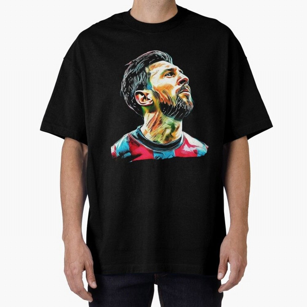 Messi Oversized T-Shirt Show Championship Spirit for Match Day Hype around FIFA World Cup 2026, Haaland and Mbappe, England, France and Netherlands, Classic Soccer Heritage, Championship Pressure, Fan Loyalty and International Pride; Ideal for