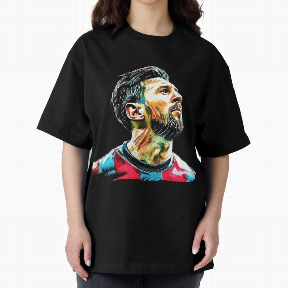 Messi Oversized T-Shirt Show Championship Spirit for Match Day Hype around FIFA World Cup 2026, Haaland and Mbappe, England, France and Netherlands, Classic Soccer Heritage, Championship Pressure, Fan Loyalty and International Pride; Ideal for