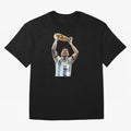 Lionel Messi lifting the World Cup Classic T-Shirt Turn Every Weekend Toward Match Day Hype around FIFA World Cup 2026, CR7 and Messi, Spain, Supporter Pride, Iconic Celebrations, Legendary Names and Global Match Day Energy; Created for Match Day