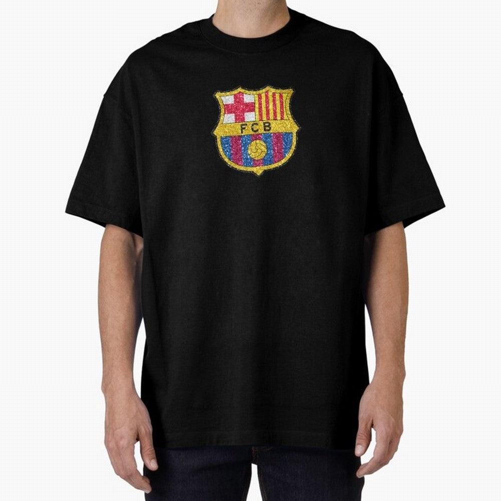 barca glitter logo Oversized T-Shirt Celebrate the Magic of FIFA World Cup 2026 with Neymar, Portugal, Spain and Germany Energy, Stadium Memories, Football Loyalty, International Chants and Championship Tradition; Built for Supporters Chasing