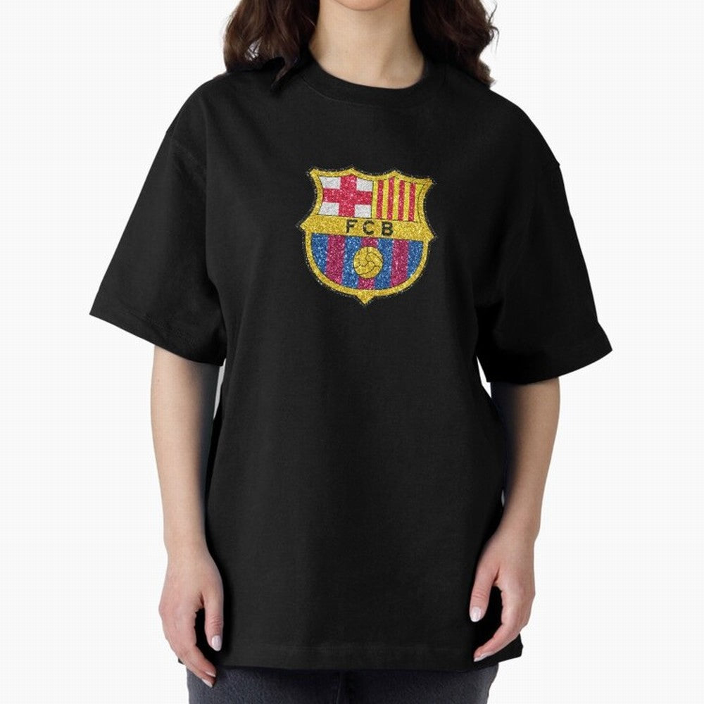 barca glitter logo Oversized T-Shirt Celebrate the Magic of FIFA World Cup 2026 with Neymar, Portugal, Spain and Germany Energy, Stadium Memories, Football Loyalty, International Chants and Championship Tradition; Built for Supporters Chasing