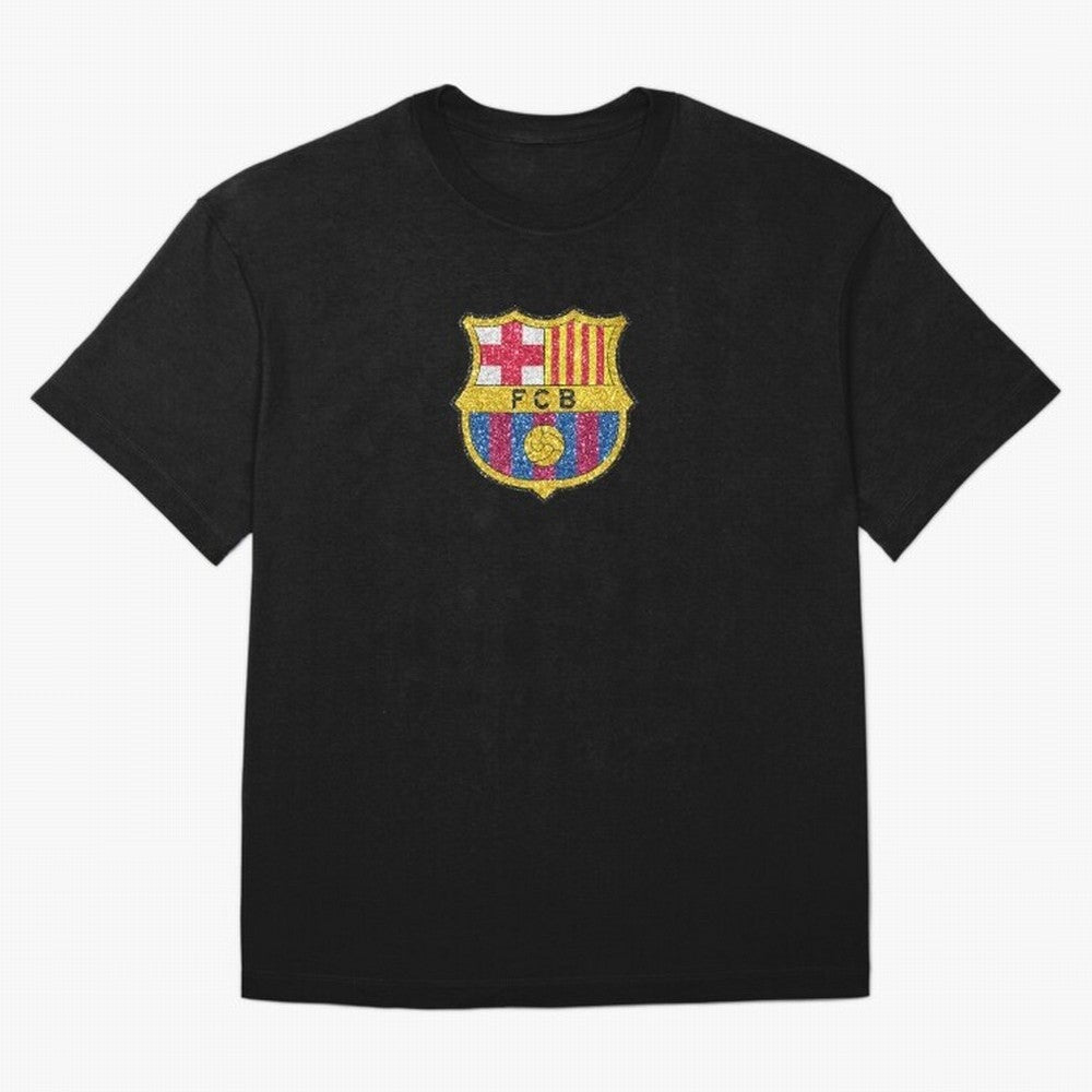 barca glitter logo Oversized T-Shirt Celebrate the Magic of FIFA World Cup 2026 with Neymar, Portugal, Spain and Germany Energy, Stadium Memories, Football Loyalty, International Chants and Championship Tradition; Built for Supporters Chasing