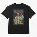 Lionel Messi Retro T-Shirt | 90s Football GOAT Collage Tee Boxy T-Shirt Bring Global Tournament Vibes to Match Day Hype around FIFA World Cup 2026 USA Canada Mexico, Messi, CR7 and Mbappe, Argentina, Football Festival Excitement, Trophy Ambitions,