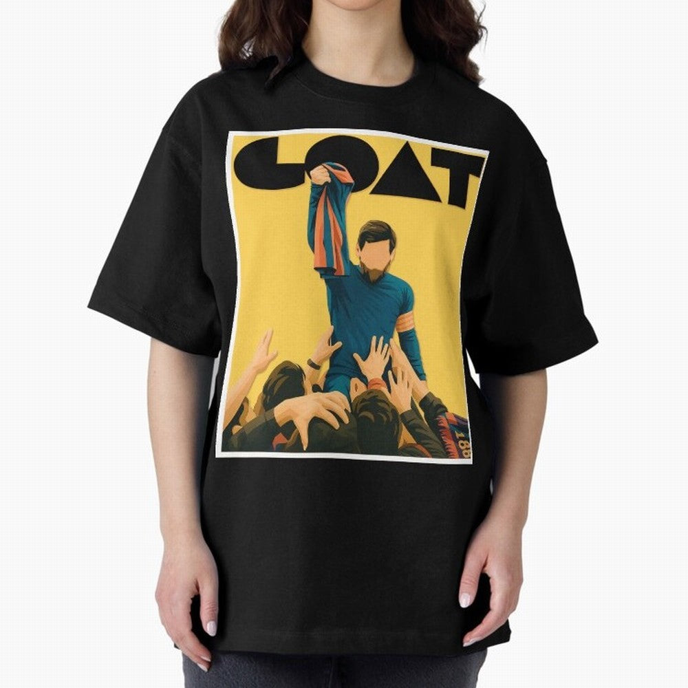 Lionel Messi Men's Football GOAT T-Shirt | Argentina Retro Vintage Messi Shirt Fan Gift Oversized T-Shirt Celebrate Fan Culture around Match Day Hype around FIFA World Cup 2026 USA Canada Mexico, Cristiano Ronaldo, England, France and Netherlands,