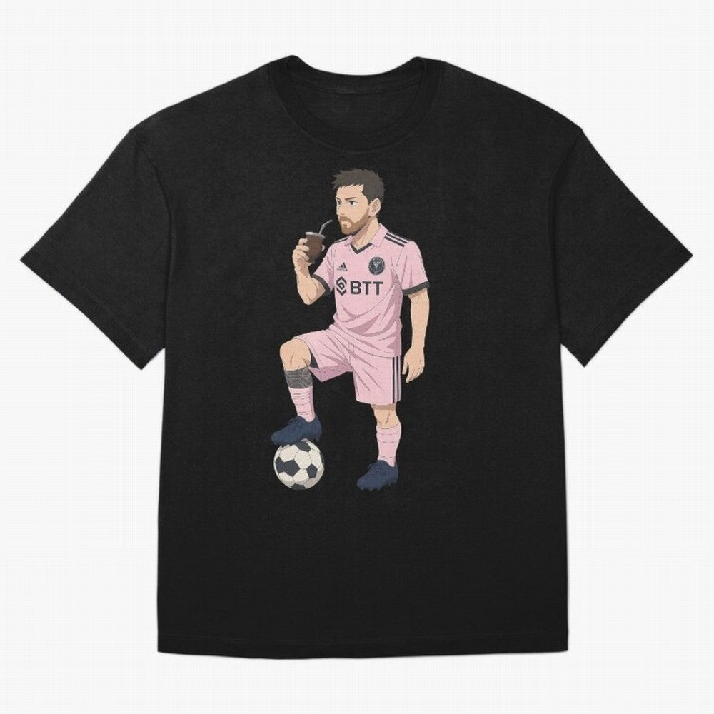 Lionel Messi Anime Style Drinking Mate - The Goat Inter Miami Classic T-Shirt Celebrate the Magic of FIFA World Cup 2026 with Mbappe and Neymar, France and Portugal Energy, Stadium Memories, Football Loyalty, International Chants and Championship