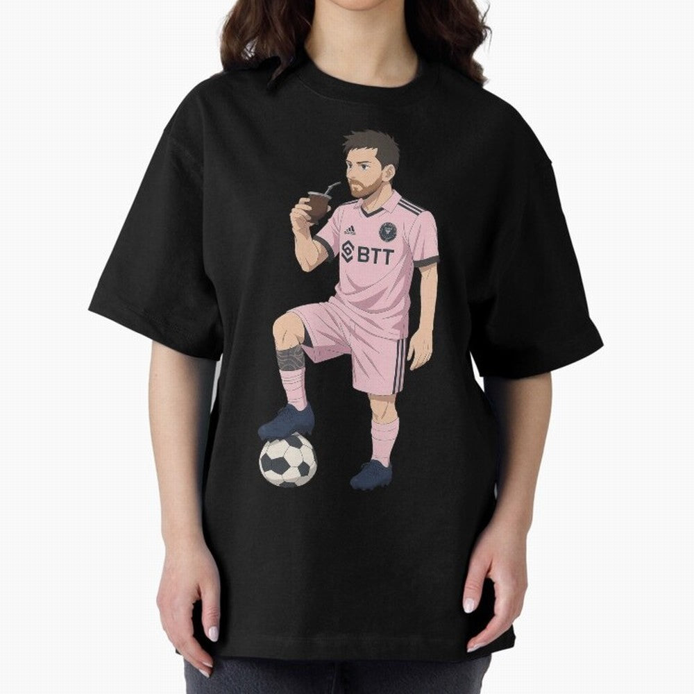 Lionel Messi Anime Style Drinking Mate - The Goat Inter Miami Classic T-Shirt Celebrate the Magic of FIFA World Cup 2026 with Mbappe and Neymar, France and Portugal Energy, Stadium Memories, Football Loyalty, International Chants and Championship
