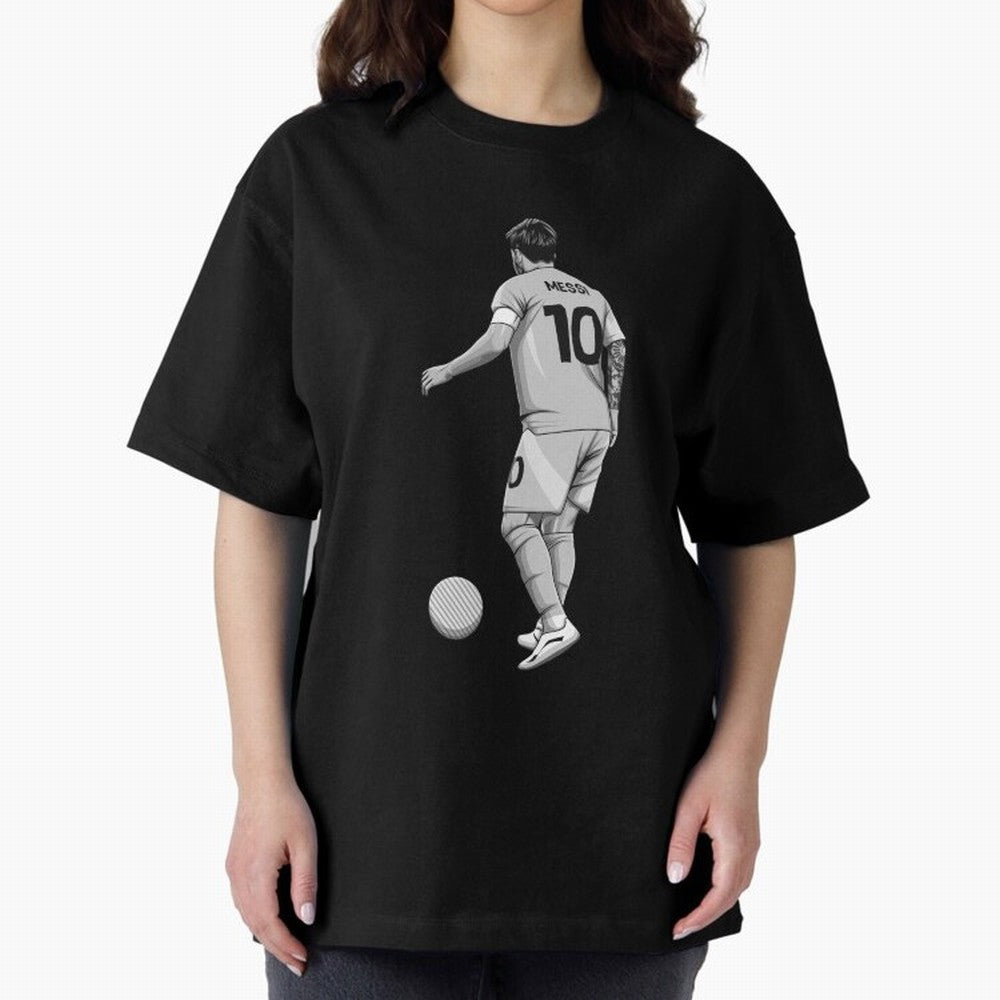 Lionel Messi Black and White Version Classic T-Shirt Spotlight FIFA World Cup 2026 for Fans of Neymar and Portugal, Spain and Germany, Bringing Retro Football Energy, Iconic Rivalries, Trophy Chase Drama and Stadium Atmosphere; Perfect for Fans,