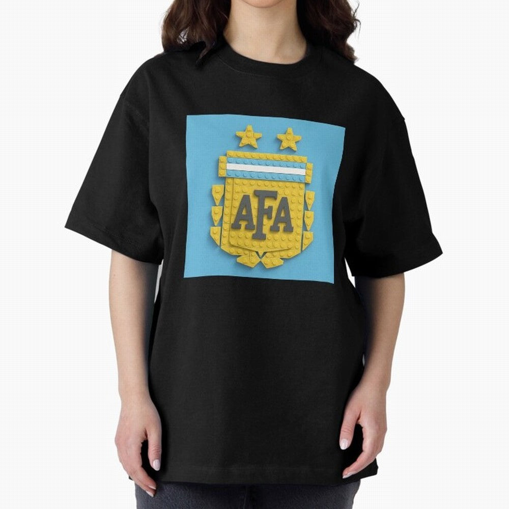 Argentina Blocks Oversized T-Shirt Celebrate the Magic of FIFA World Cup 2026 Group Stage Capturing Messi, Portugal, Spain and Germany Energy, Worldwide Fan Energy, Dramatic Goals, Stadium Lights and Championship Celebrations; Ideal for Football