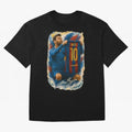 Messi Shirt Celebration Poster ¨C Iconic FC Barcelona Number 10 Artwork Oversized T-Shirt Honor Football Greatness during FIFA World Cup 2026 USA Canada Mexico Connected to Messi and Cristiano Ronaldo, Spain and Netherlands Energy, Football