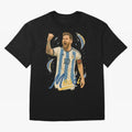 Lionel Messi Argentina Art ¨C Iconic World Cup Champion Tribute Design	 Oversized T-Shirt Bring Champion Energy into Global Football Passion for FIFA World Cup 2026 Group Stage, Featuring Neymar, Haaland and Cristiano Ronaldo, Spain and