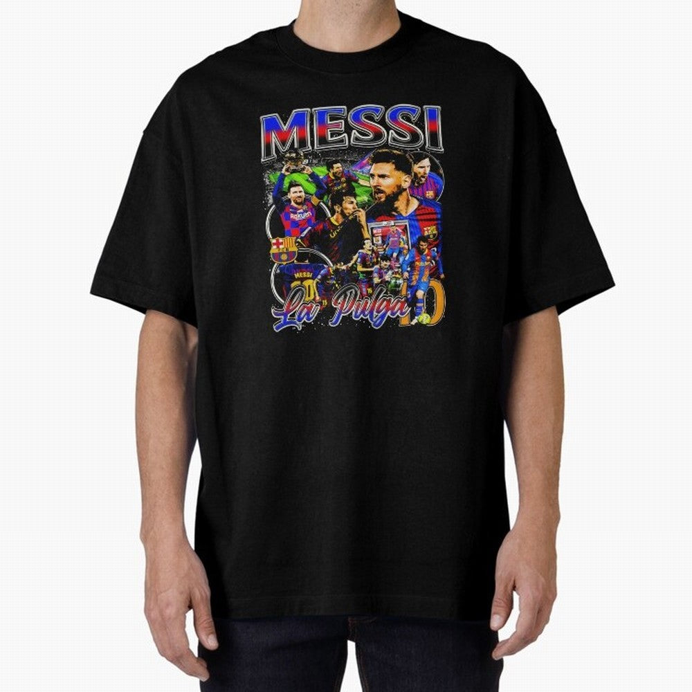 Lionel Messi La Pulga Oversized T-Shirt Celebrate Golden Goal Energy in FIFA World Cup 2026 Group Stage for Fans of Cristiano Ronaldo, Haaland and CR7 and England, Bringing Match Day Excitement, Supporter Culture, Golden Goals and Global Football