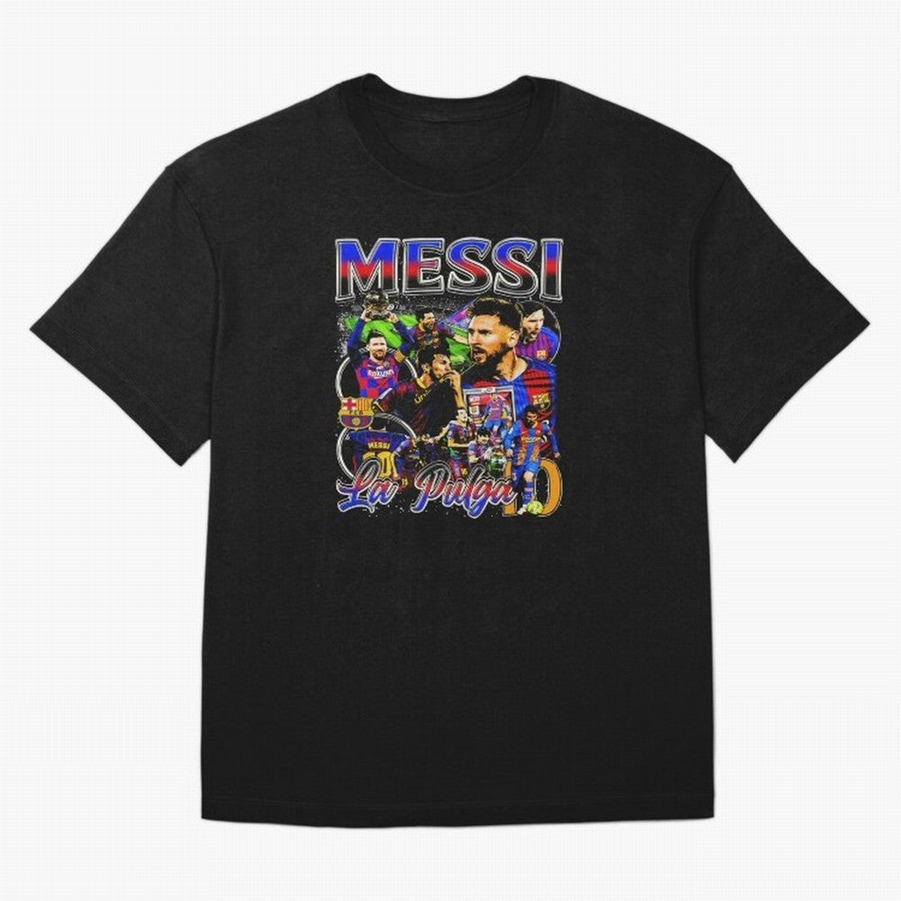 Lionel Messi La Pulga Oversized T-Shirt Celebrate Golden Goal Energy in FIFA World Cup 2026 Group Stage for Fans of Cristiano Ronaldo, Haaland and CR7 and England, Bringing Match Day Excitement, Supporter Culture, Golden Goals and Global Football