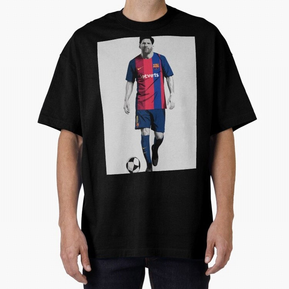 Lionel Messi Barcelona Illustration ¨C Iconic Football Artwork Classic T-Shirt Experience the Global Stage of Match Day Hype around FIFA World Cup 2026, Neymar, Haaland and Cristiano Ronaldo, Spain and Netherlands, Global Supporter Spirit,
