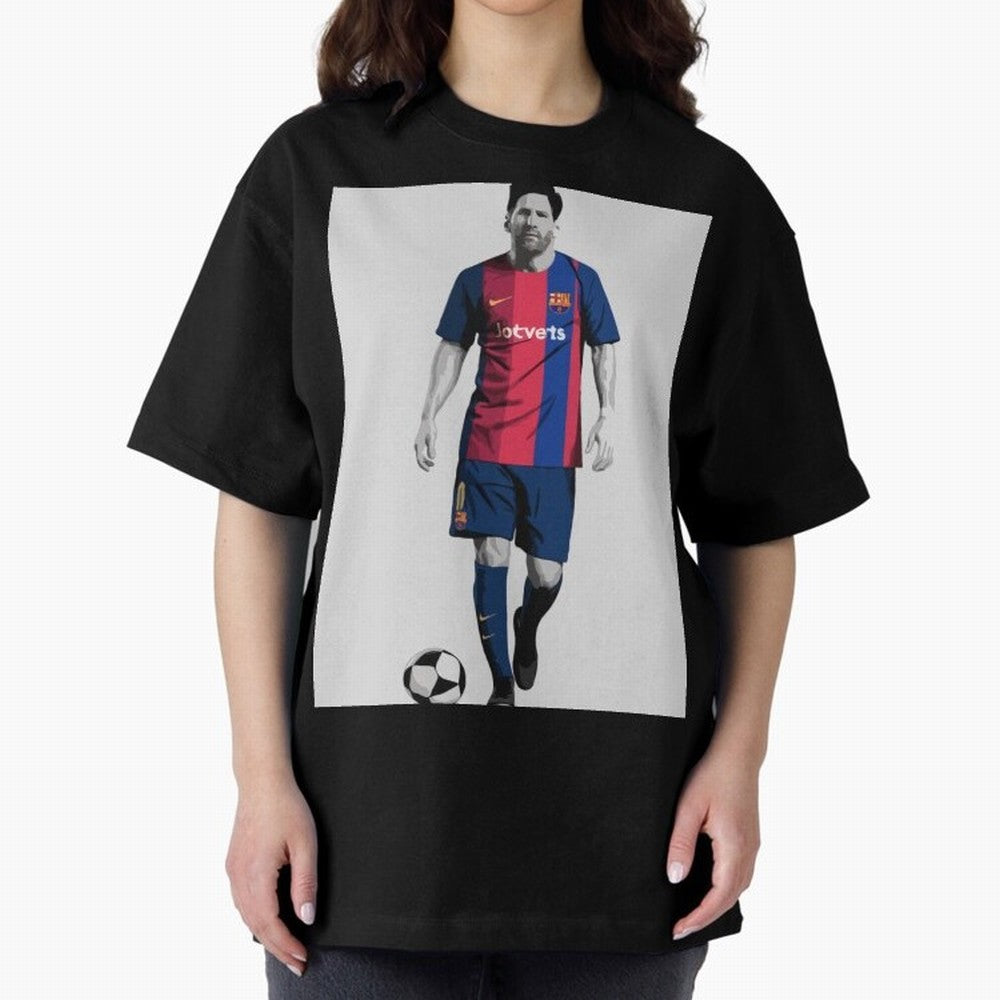 Lionel Messi Barcelona Illustration ¨C Iconic Football Artwork Classic T-Shirt Experience the Global Stage of Match Day Hype around FIFA World Cup 2026, Neymar, Haaland and Cristiano Ronaldo, Spain and Netherlands, Global Supporter Spirit,