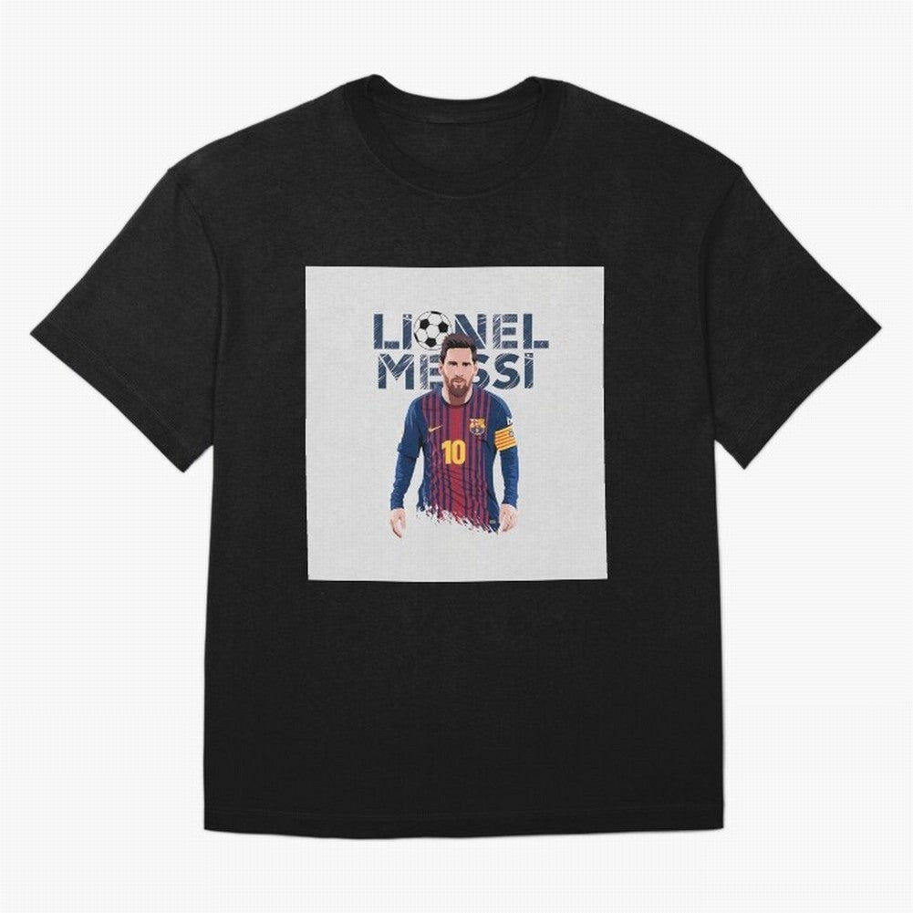 Stylized Lionel Messi Barcelona Illustration ¨C Iconic Football Artwork Oversized T-Shirt Support Your Favorite Stars during FIFA World Cup 2026 Group Stage Spirit, Filled with Netherlands, Messi, Stadium Memories, Football Loyalty, International