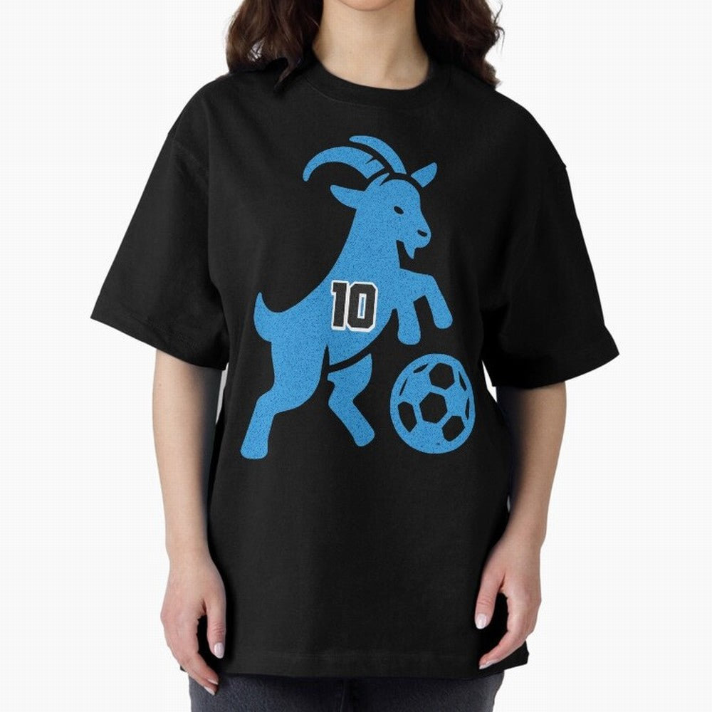 GOAT 10 Football Oversized T-Shirt Enjoy Global Football Passion for FIFA World Cup 2026 USA Canada Mexico, Capturing Messi and Cristiano Ronaldo, Argentina, Soccer Culture, Superstar Moments, National Team Dreams and Competitive Fire; Made for