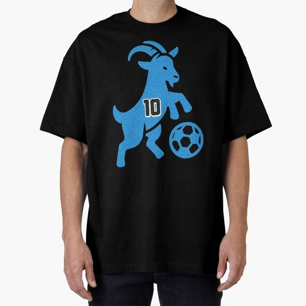 GOAT 10 Football Oversized T-Shirt Enjoy Global Football Passion for FIFA World Cup 2026 USA Canada Mexico, Capturing Messi and Cristiano Ronaldo, Argentina, Soccer Culture, Superstar Moments, National Team Dreams and Competitive Fire; Made for