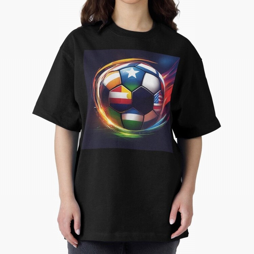 Soccer 2 Oversized T-Shirt Celebrate FIFA World Cup 2026 Spirit, Filled with Spain, Cristiano Ronaldo, Champion Mindset, Group Stage Buzz, Knockout Tension and Passionate Fan Culture; Ideal for Football Dads, Football Moms, Friends, Collectors and