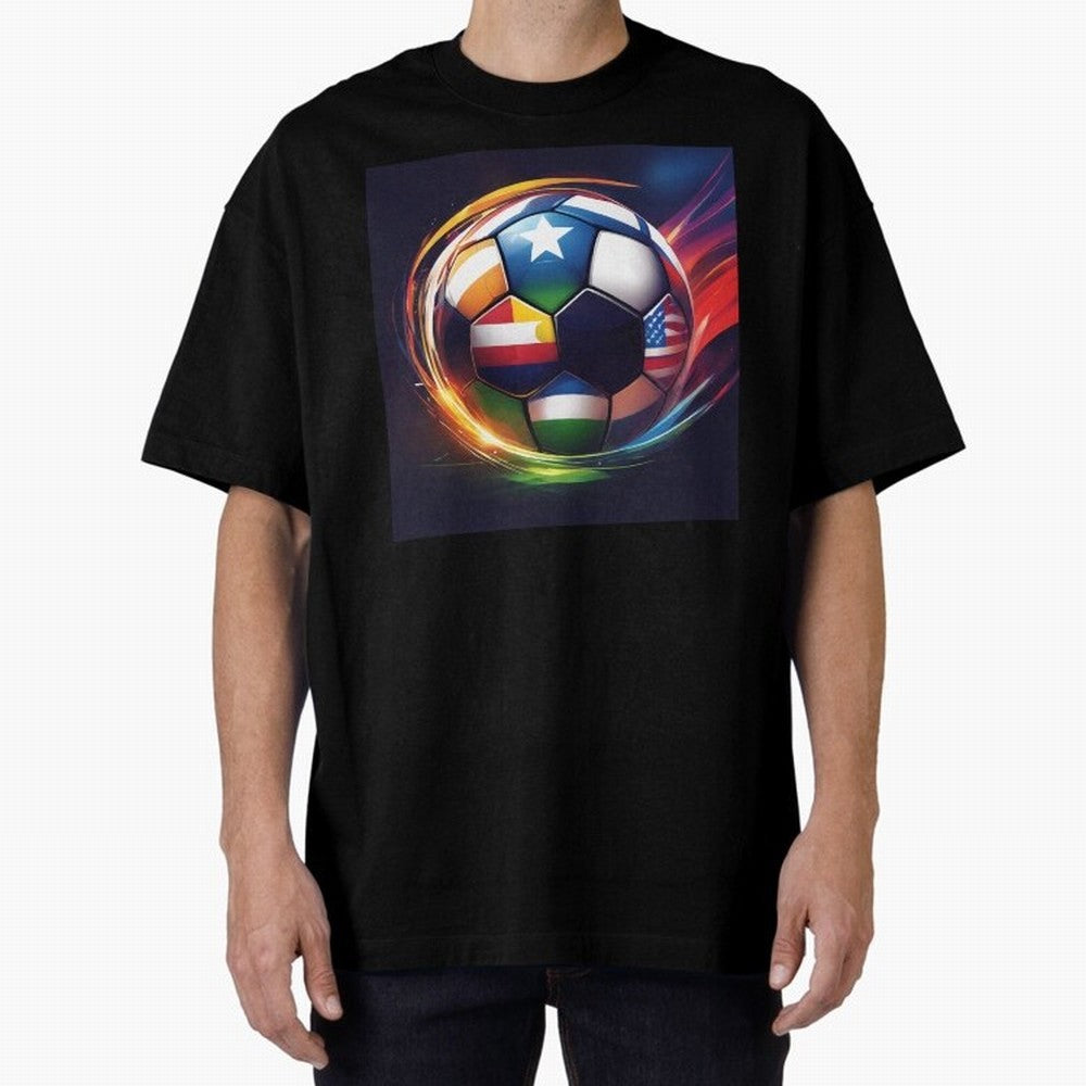 Soccer 2 Oversized T-Shirt Celebrate FIFA World Cup 2026 Spirit, Filled with Spain, Cristiano Ronaldo, Champion Mindset, Group Stage Buzz, Knockout Tension and Passionate Fan Culture; Ideal for Football Dads, Football Moms, Friends, Collectors and