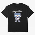 ARGENTINA - Dabbing Football Soccer Ball - ARGENTINA Oversized T-Shirt Celebrate Rivalries and Pride in FIFA World Cup 2026 Group Stage Spirit, Centered on France, Messi, CR7 and Mbappe, Global Supporter Spirit, Legendary Goals, National Colors and