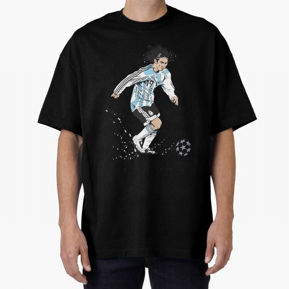Lionel Messi runner Oversized T-Shirt Celebrate Every Goal in the FIFA World Cup 2026 Group Stage Journey through Neymar, Haaland and Cristiano Ronaldo Highlights, France and Portugal Pride, Football History, Final Match Energy, Crowd Noise and