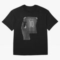Lionel Messi Black and White Version Oversized T-Shirt Turn Up for FIFA World Cup 2026 Spirit, Celebrating Brazil, Portugal and Argentina, Neymar, Goal Celebration Energy, Supporter Heritage, Football Icons and Worldwide Tournament Joy; Made for