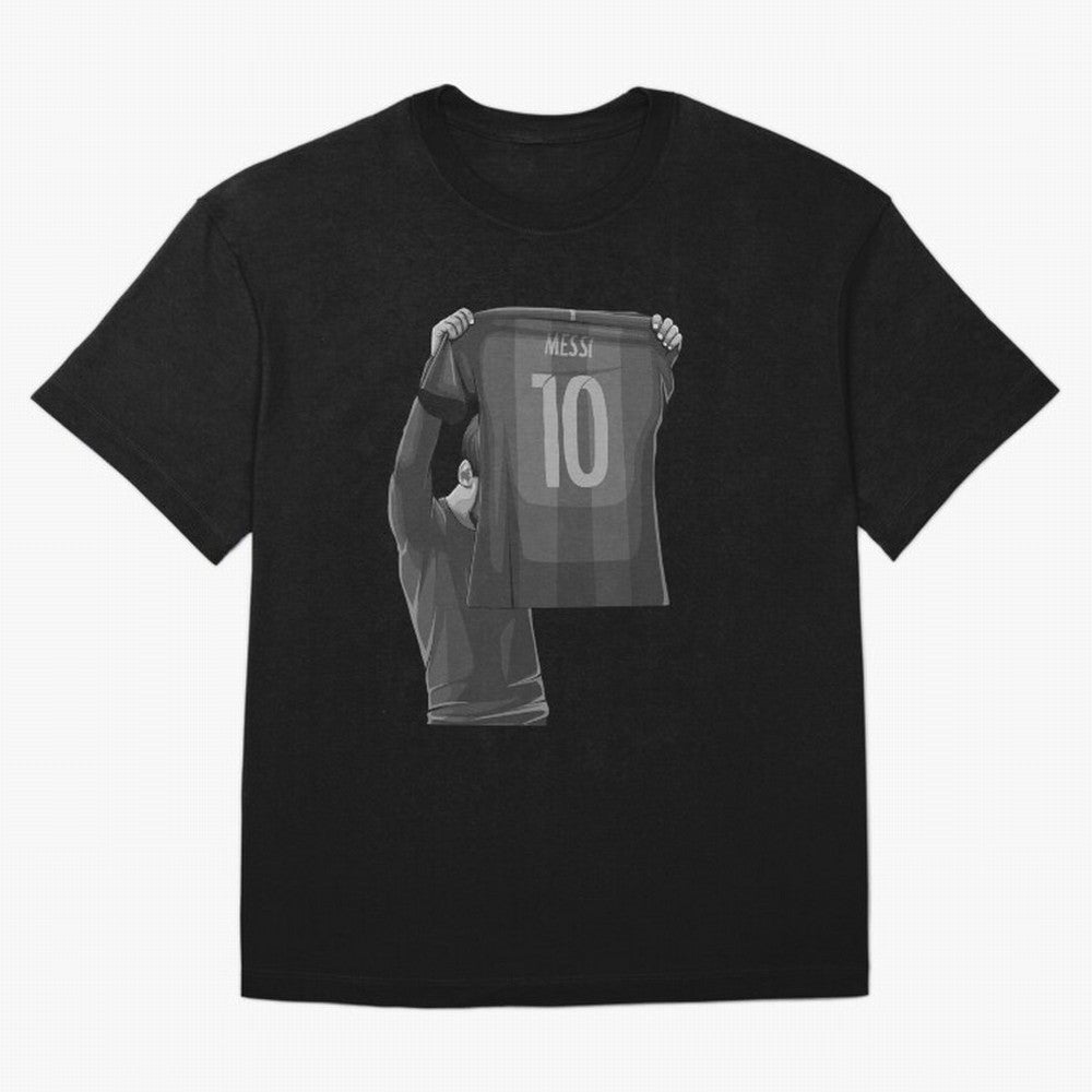 Lionel Messi Black and White Version Oversized T-Shirt Turn Up for FIFA World Cup 2026 Spirit, Celebrating Brazil, Portugal and Argentina, Neymar, Goal Celebration Energy, Supporter Heritage, Football Icons and Worldwide Tournament Joy; Made for