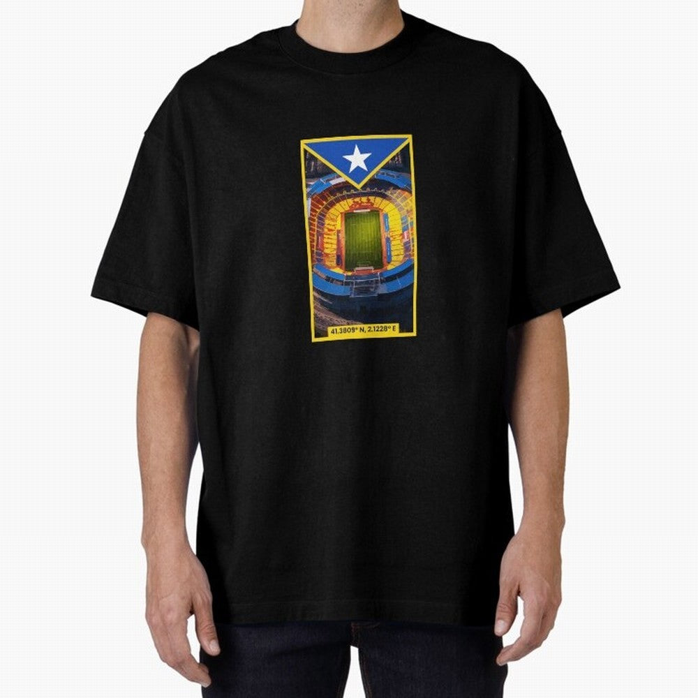 Barcelona Stadium Coordinates Graphic Essential T-Shirt Celebrate Global Football Passion for FIFA World Cup 2026 USA Canada Mexico, Centered on Messi, England, Worldwide Fan Energy, Dramatic Goals, Stadium Lights and Championship Celebrations;