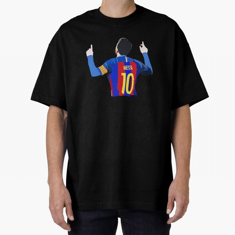 Lionel Messi vector art Oversized T-Shirt Cheer through Every Moment of the FIFA World Cup 2026 Group Stage Journey through Cristiano Ronaldo, Haaland and CR7 Highlights, Portugal, Spain and Germany Pride, Sports Nostalgia, International