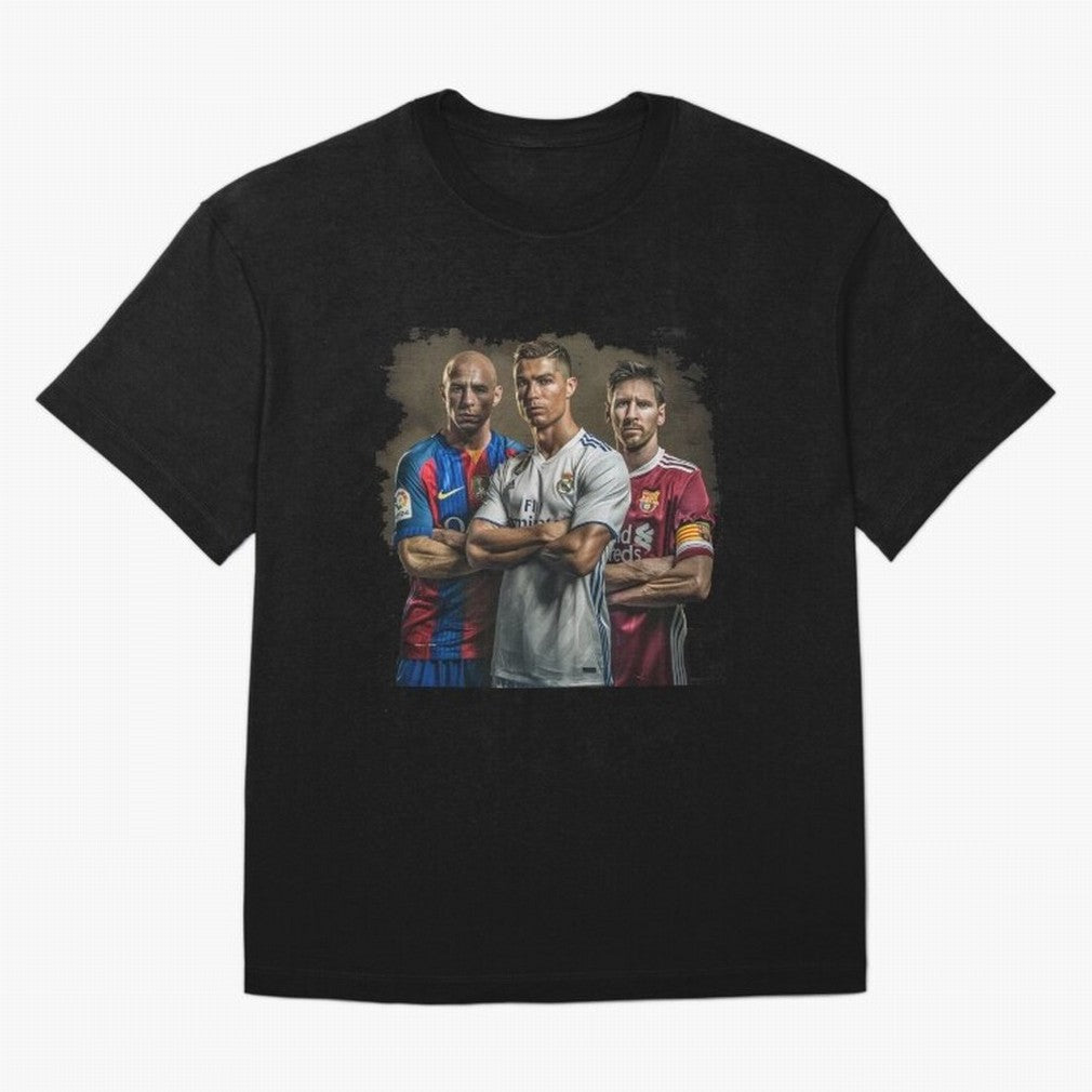 Footballs Greatest Top 3 Classic T-Shirt Share Match Day Hype around FIFA World Cup 2026 USA Canada Mexico, Cristiano Ronaldo, Germany, Championship Spirit, Famous Goals, Roaring Crowds and International Football Unity; Made for Collectors Who