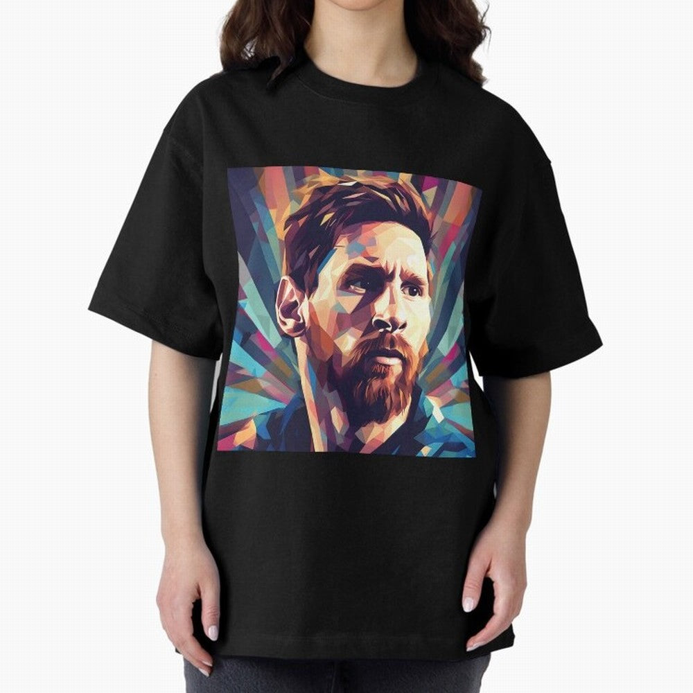 Lionel Messi Portrait Abstract Digital Art, Football Player Classic T-Shirt Cheer for the FIFA World Cup 2026 Journey through Messi, Neymar and Mbappe Highlights, Argentina and Brazil Pride, Football History, Final Match Energy, Crowd Noise and