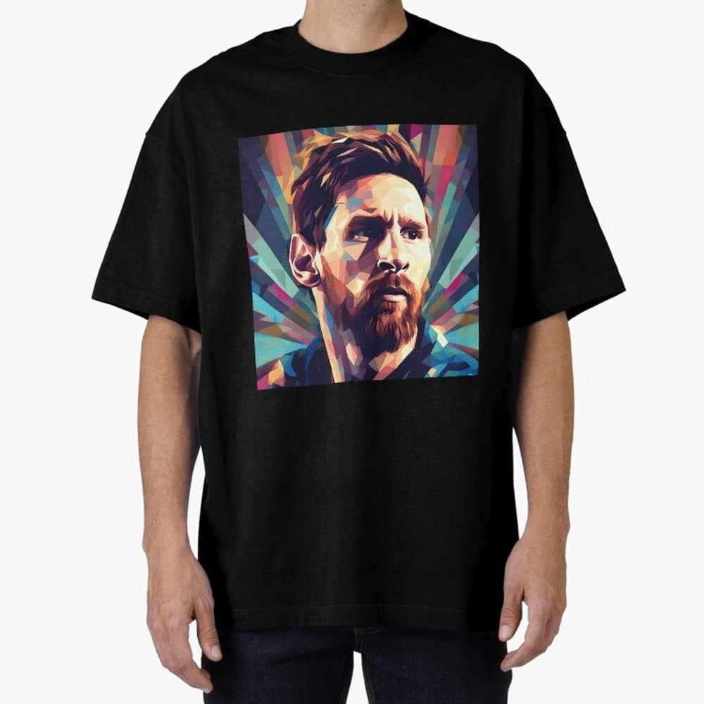 Lionel Messi Portrait Abstract Digital Art, Football Player Classic T-Shirt Cheer for the FIFA World Cup 2026 Journey through Messi, Neymar and Mbappe Highlights, Argentina and Brazil Pride, Football History, Final Match Energy, Crowd Noise and
