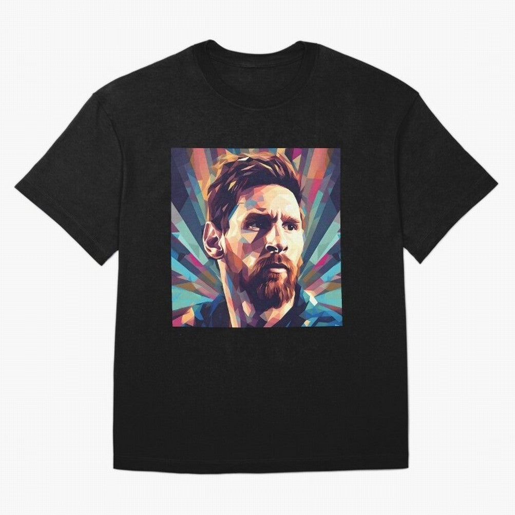 Lionel Messi Portrait Abstract Digital Art, Football Player Classic T-Shirt Cheer for the FIFA World Cup 2026 Journey through Messi, Neymar and Mbappe Highlights, Argentina and Brazil Pride, Football History, Final Match Energy, Crowd Noise and