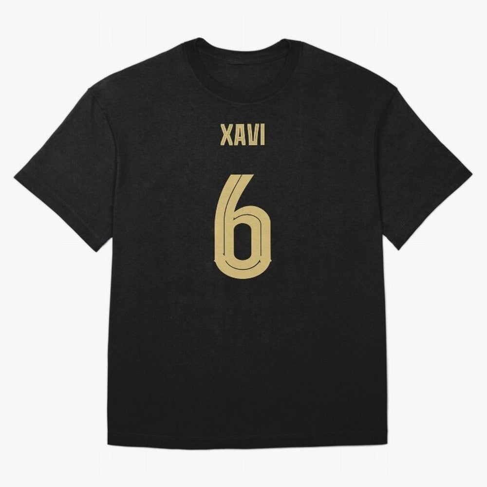 Xavi 6 Barcelona Oversized T-Shirt Honor Football Greatness during Global Football Passion for FIFA World Cup 2026, Inspired by Messi, Neymar and Mbappe, Argentina and Brazil, Championship Spirit, Famous Goals, Roaring Crowds and International
