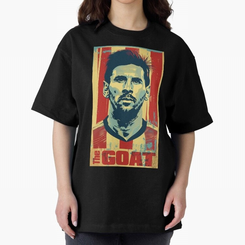 Messi The GOAT Graphic poster design Premium T-Shirt Support Your Favorite Stars during FIFA World Cup 2026 Group Stage Spirit, Filled with Netherlands, Messi, Stadium Memories, Football Loyalty, International Chants and Championship Tradition;
