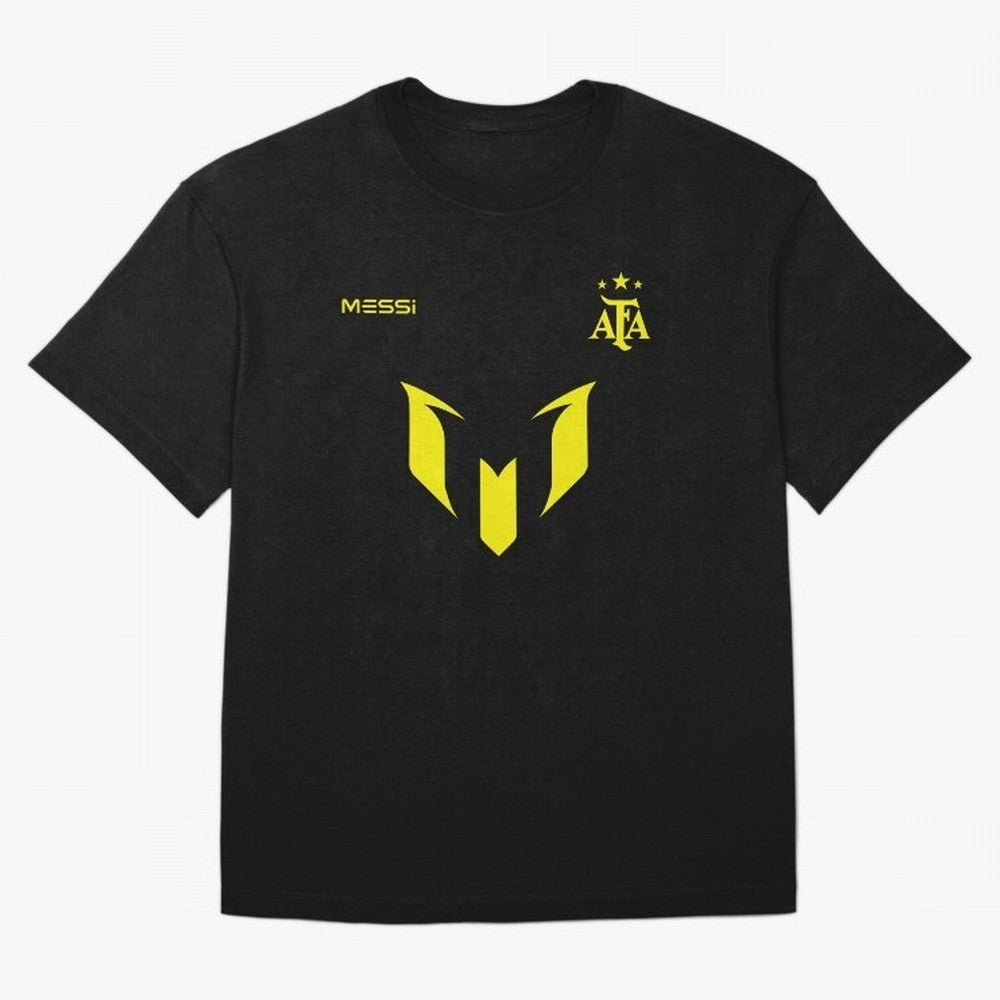 Lionel Messi logo - Argentina world champion Premium T-Shirt Experience FIFA World Cup 2026 Group Stage Centered on Cristiano Ronaldo, Brazil, Portugal and Argentina Energy, Match Day Excitement, Supporter Culture, Golden Goals and Global Football