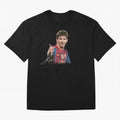 Messi T-Shirt ¡ª ¡°Young Messi¡± Premium T-Shirt Capture FIFA World Cup 2026 Celebrating Neymar, Haaland and Cristiano Ronaldo, France and Portugal Energy, Match Day Excitement, Supporter Culture, Golden Goals and Global Football Passion; Perfect