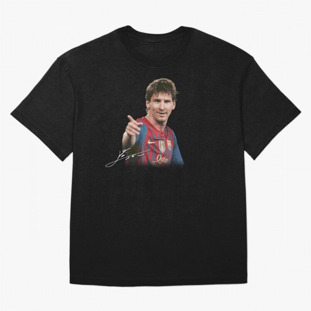 Messi T-Shirt ¡ª ¡°Young Messi¡± Premium T-Shirt Capture FIFA World Cup 2026 Celebrating Neymar, Haaland and Cristiano Ronaldo, France and Portugal Energy, Match Day Excitement, Supporter Culture, Golden Goals and Global Football Passion; Perfect