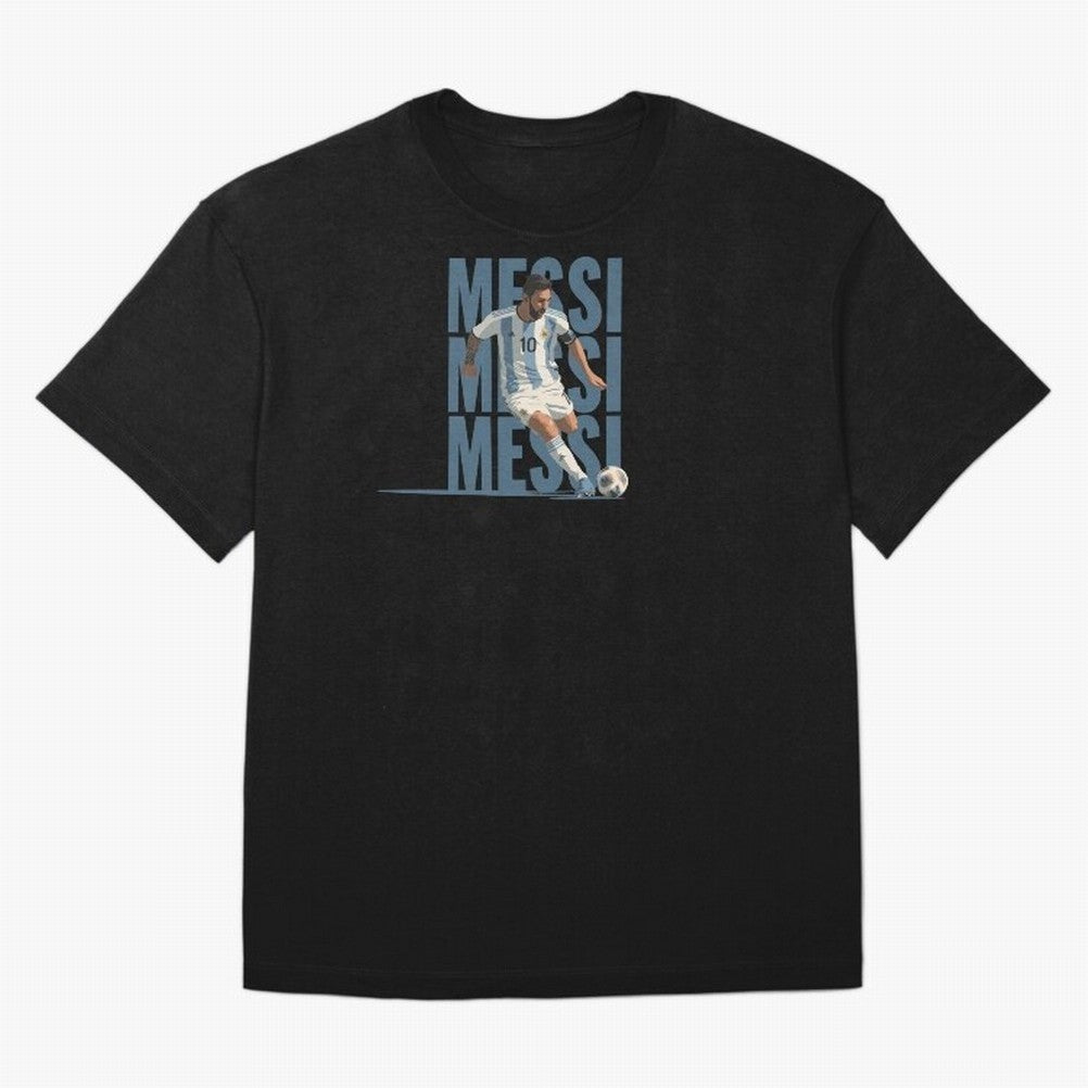 Messi in action Minimalist Graphic Premium T-Shirt Remember Iconic Moments from Global Football Passion for FIFA World Cup 2026 USA Canada Mexico, Filled with Haaland and Mbappe, Brazil, Tournament Hype, Historic Matchups, Family Viewing Parties