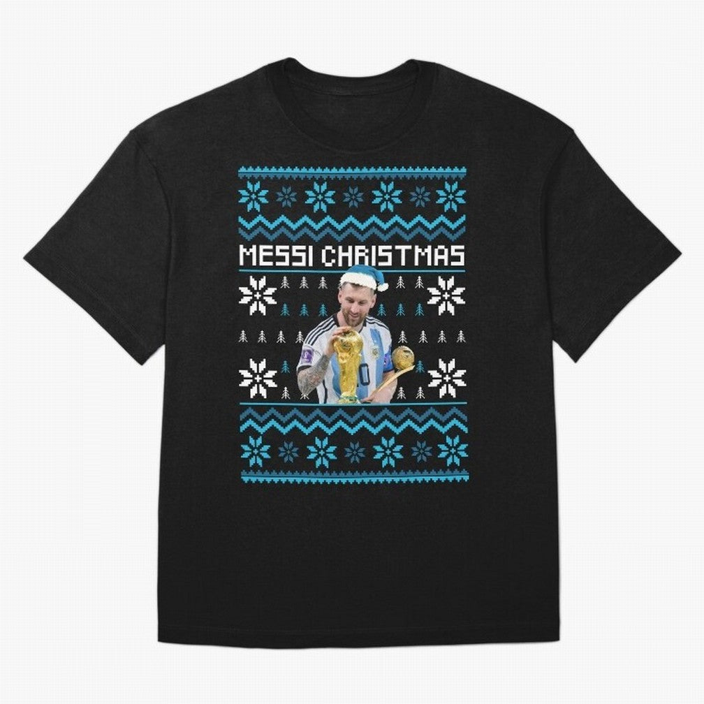 Leo Messi Christmas Ugly Sweater Design Classic T-Shirt Honor the Beautiful Game during FIFA World Cup 2026 USA Canada Mexico Centered on CR7, France Energy, Global Supporter Spirit, Legendary Goals, National Colors and Tournament Celebration;