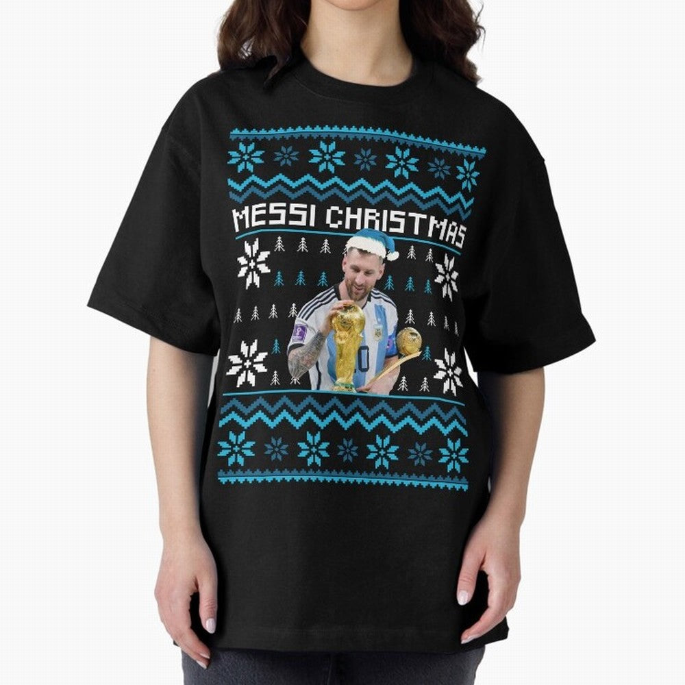 Leo Messi Christmas Ugly Sweater Design Classic T-Shirt Honor the Beautiful Game during FIFA World Cup 2026 USA Canada Mexico Centered on CR7, France Energy, Global Supporter Spirit, Legendary Goals, National Colors and Tournament Celebration;