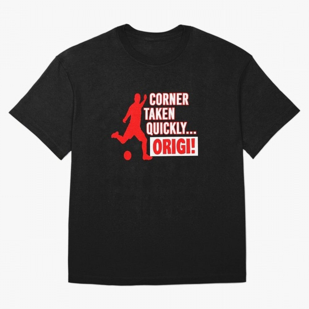 Corner Taken Quickly Origi (Red) Essential T-Shirt Follow the Final Road of FIFA World Cup 2026 Spirit, Capturing France and Portugal, Messi and Cristiano Ronaldo, Goal Celebration Energy, Supporter Heritage, Football Icons and Worldwide Tournament