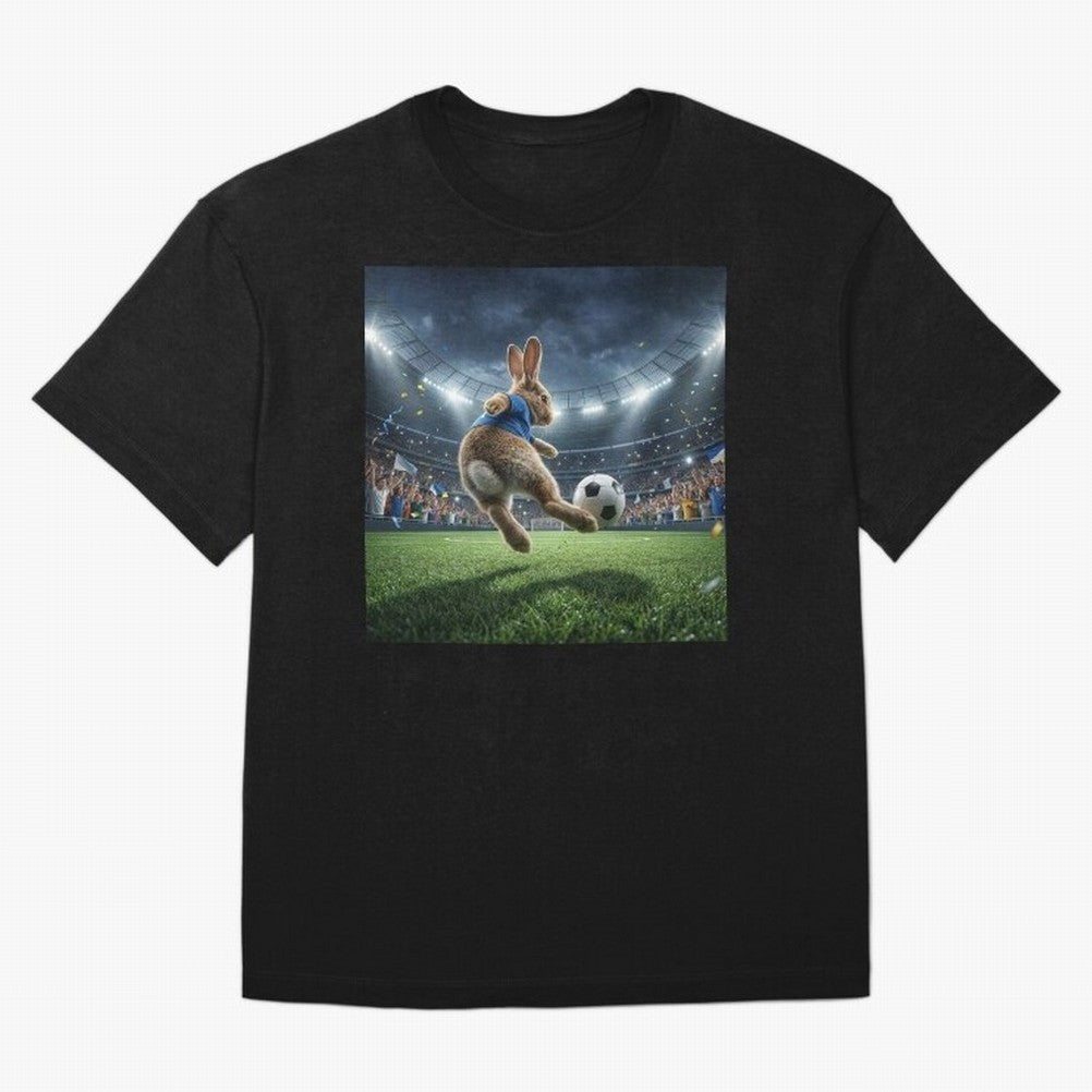 Rabbit Is Veritable Messi on the Soccer Pitch Oversized T-Shirt Celebrate the Magic of FIFA World Cup 2026 Spirit, Capturing Brazil, Mbappe, Championship Spirit, Famous Goals, Roaring Crowds and International Football Unity; Ideal for Passionate