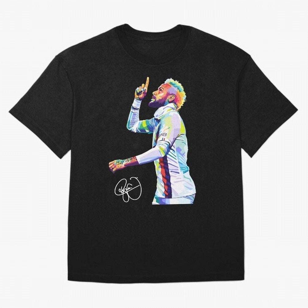 Neymar Jr Football Wpap Pop Art Classic T-Shirt Celebrate Soccer Greatness during Global Football Passion for FIFA World Cup 2026 USA Canada Mexico, Inspired by Cristiano Ronaldo, Haaland and CR7, England and Germany, Worldwide Fan Energy, Dramatic