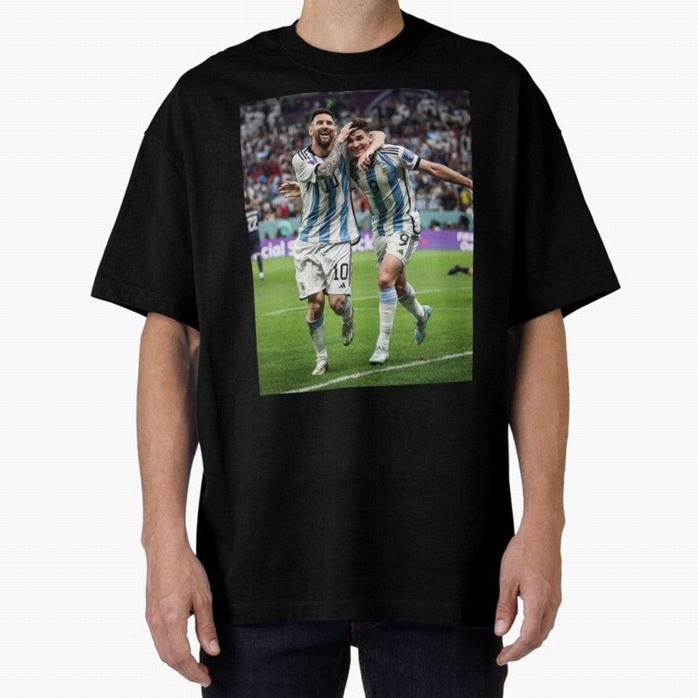 Messi x Alvarez Semifinal Classic T-Shirt Support Global Football Passion for FIFA World Cup 2026 Group Stage, Driven by Cristiano Ronaldo, Haaland and CR7, England and Germany, Tournament Hype, Historic Matchups, Family Viewing Parties and Global