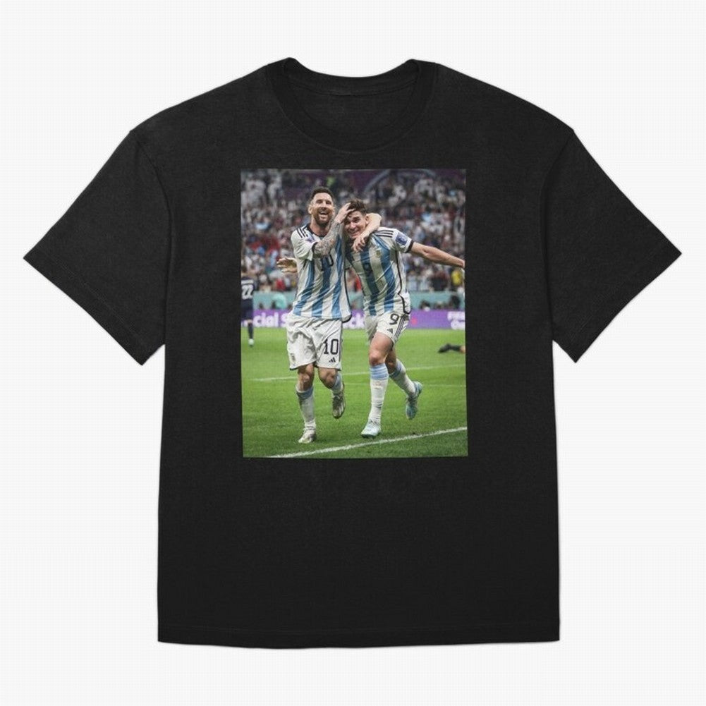 Messi x Alvarez Semifinal Classic T-Shirt Support Global Football Passion for FIFA World Cup 2026 Group Stage, Driven by Cristiano Ronaldo, Haaland and CR7, England and Germany, Tournament Hype, Historic Matchups, Family Viewing Parties and Global