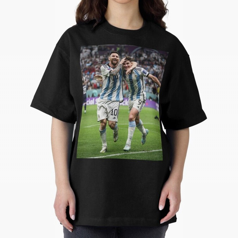Messi x Alvarez Semifinal Classic T-Shirt Support Global Football Passion for FIFA World Cup 2026 Group Stage, Driven by Cristiano Ronaldo, Haaland and CR7, England and Germany, Tournament Hype, Historic Matchups, Family Viewing Parties and Global